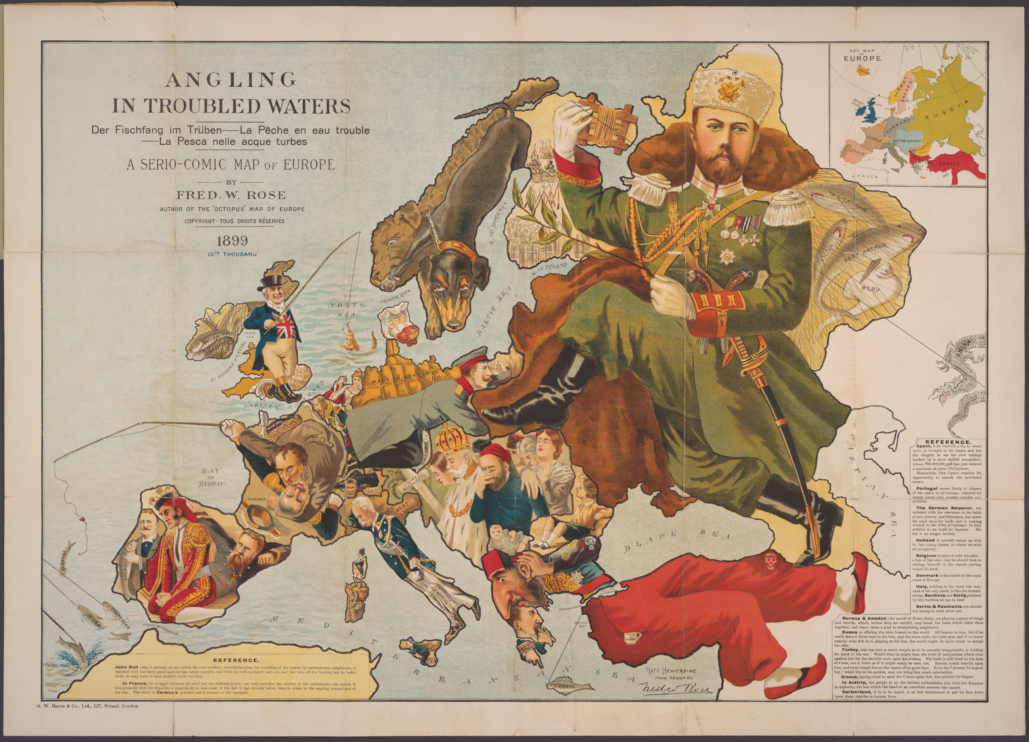 Cartoon: Angling for spoils (1899), Fred W. Rose