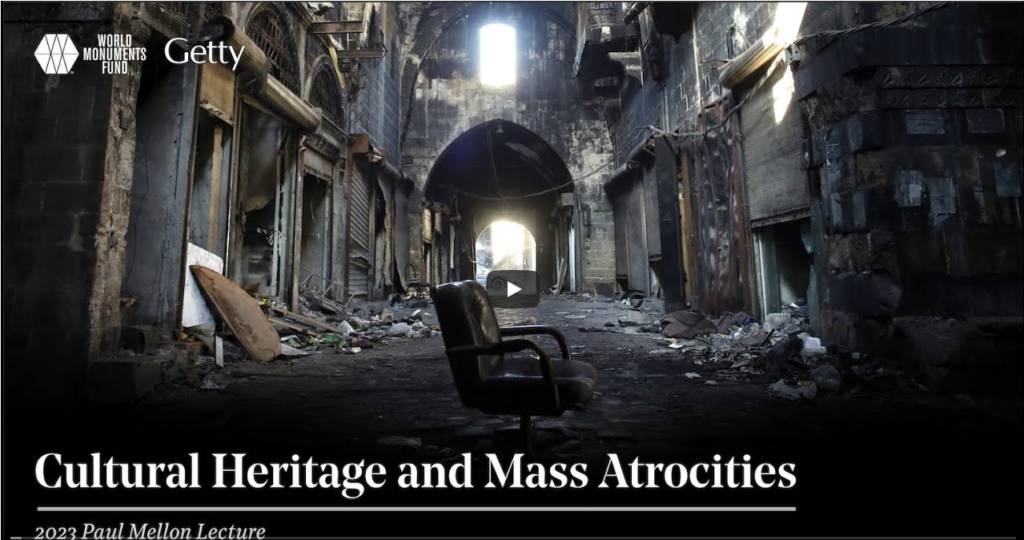 RBI Director Emeritus, Thomas Weiss Talk about his book Cultural Heritage and Mass Atrocities