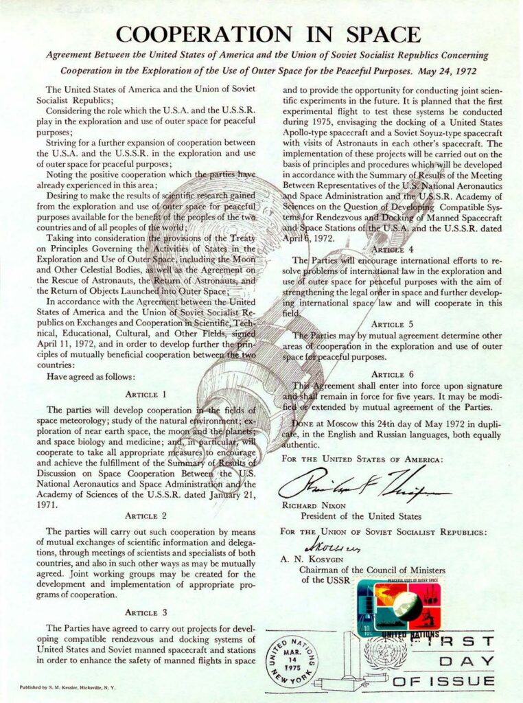 The United States and the Soviet Union Sign a Space Cooperation Agreement