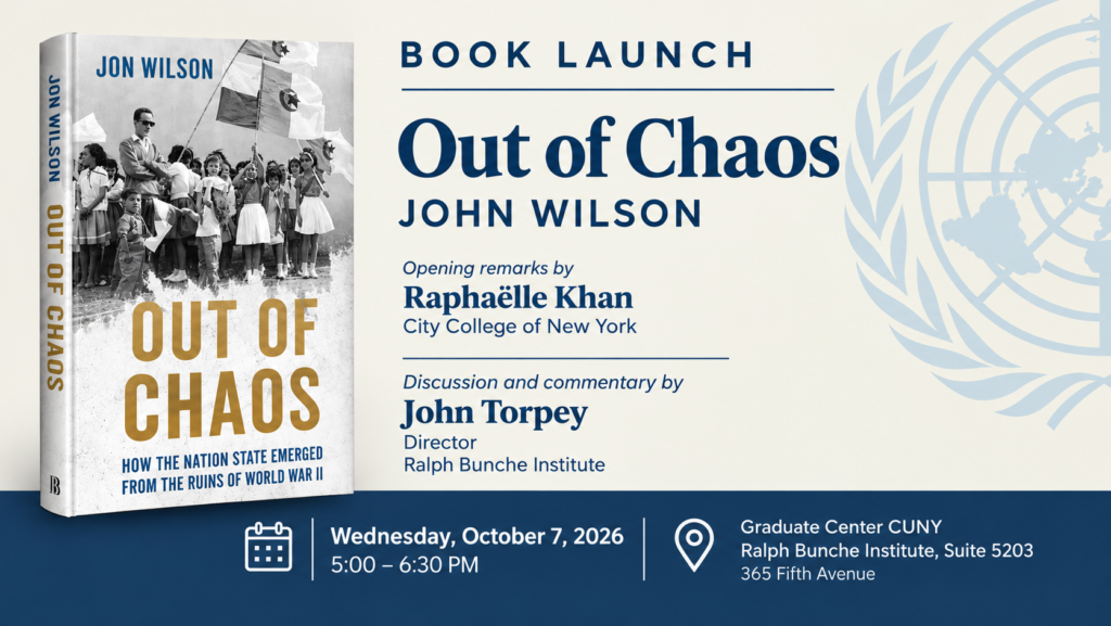 Book Launch: Out of Chaos – John Wilson