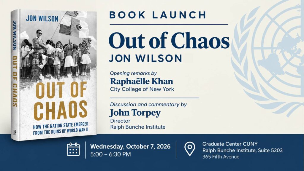 Book Launch: Out of Chaos – Jon Wilson